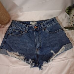 Forever 21 Distressed High Rise Short Shorts